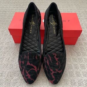 BNWB IVANKA TRUMP KENNI Red Black Designer COMFORT Flat Loafers, Size 9.5 M